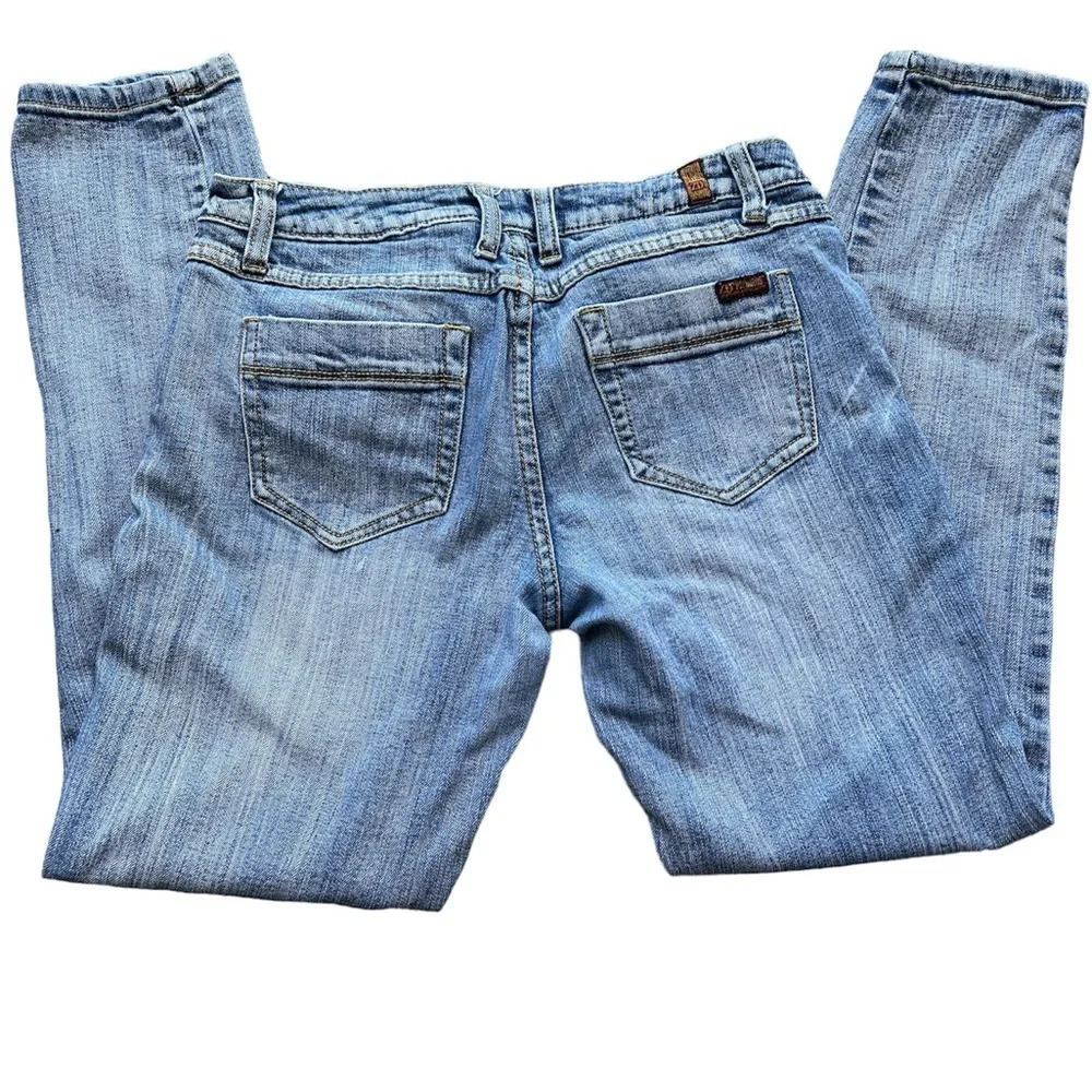 Zana Di ZD Womens Size 9 Premium Denim Blue Jeans Y2K Low Rise Bootcut